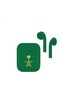 Airpods Original painted by Switch  KSA Flag green gold