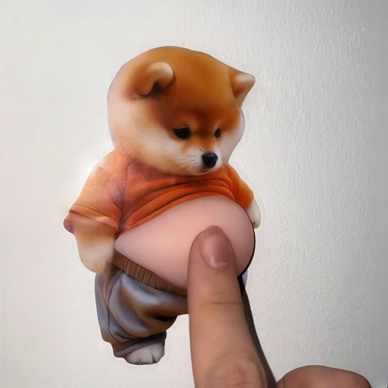 Decorative Cartoon Shiba Inu Silicone Sticker Protector Squeeze Toy Soft Background Color D - Image 4