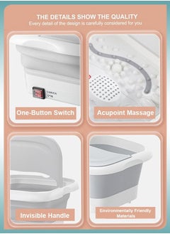 DBLEW Foldable Electric Foot Spa Machine With Heating Bubbles Shiatsu Massager Rollers Mini Feet Bath Tub Basin Pedicure Bucket For Relieving Fatigue And Body Stress  - Image 4