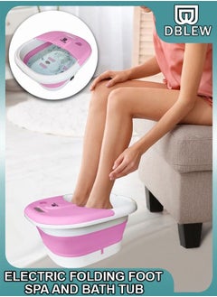 DBLEW Foldable Electric Foot Spa Machine With Heating Bubbles Shiatsu Massager Rollers Mini Feet Bath Tub Basin Pedicure Bucket For Relieving Fatigue And Body Stress  - Image 1