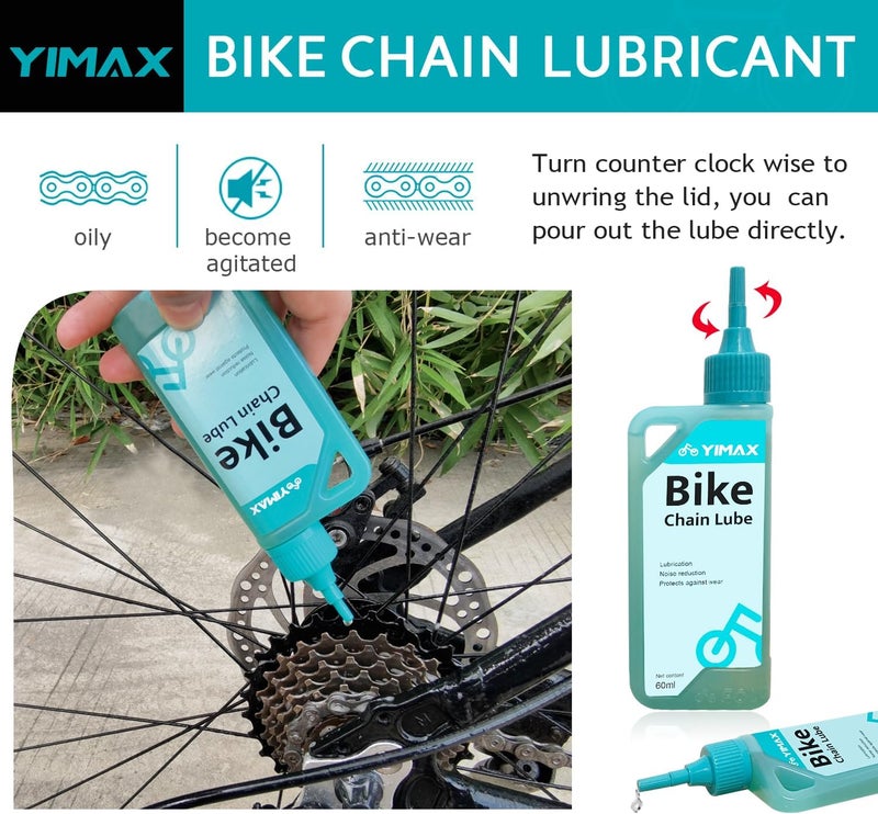 YIMAX Bike Chain Cleaner Set, 500ml Bicycle Cleaning Kit Chain Lube and Cleaning Spray Biodegradable Bike Chain Lubricant with Brushes Cycling Maintenance, Suitable for All Types of Bike - Image 3