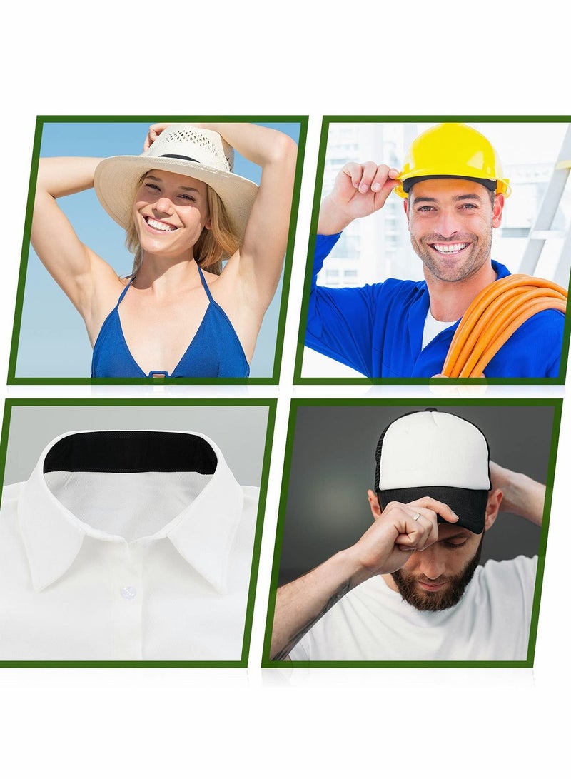 Excefore Hat Sweat Protector Sweat Pads Hat Cleaner Disposable Collar Protector Sweat Pads Neck Liner Pads Hat Sweat Pad Prevent Sweat Stains Stay Dry (20 Pcs Black) - Image 4