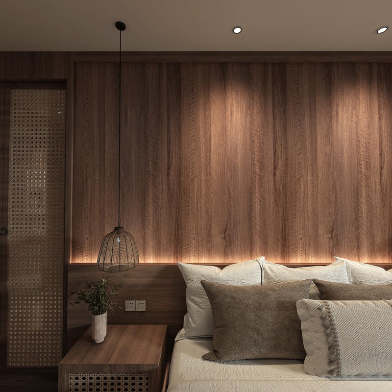 HOLOMEY ورق جدران خشبي قابل للإزالة من هولومي 48x354 بوصة من خشب الجوز، لاصق ذاتي، تصميم سميك خالي من الفقاعات لتغطية جدران خزائن المطبخ - Image 1