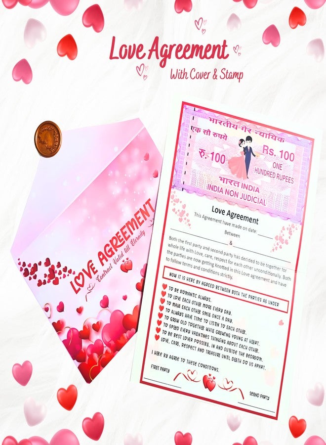 AllNeedz Love Contract Agreement Certificate | With Envelope & Seal for Valentine’s Day, Anniversary & Wedding for Couples | Romantic Gift for Husband, Wife, Boyfriend & Girlfriend - Image 2
