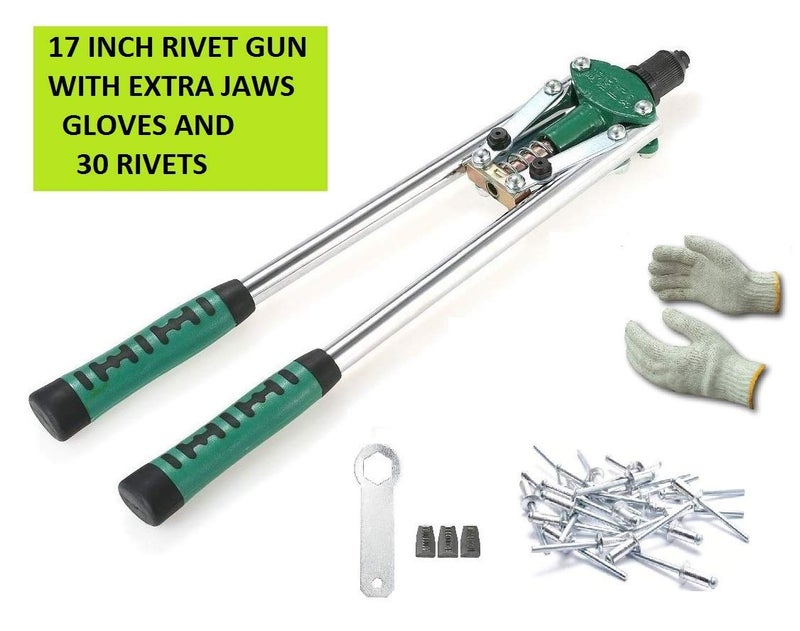Inditrust 17 Inch Hand Rivet Gun Riveting Gun Manual Pull Rivet Pliers with 30 rivets - Image 2