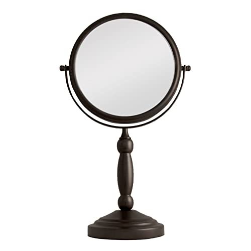 Zadro 9" W x 16" H Round Non-Lighted Makeup Mirror 10X 1X Magnifying Makeup Mirrors Rotating Head Makeup Mirror for Desk - Image 1