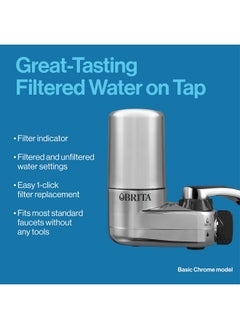 BRITA Brita Faucet Mount System, Water Faucet Filtration System with Filter Change Reminder, Reduces Lead, Made Without BPA, Fits Standard Faucets Only, Elite, Chrome, Includes 1 Replacement Filter  - Image 4
