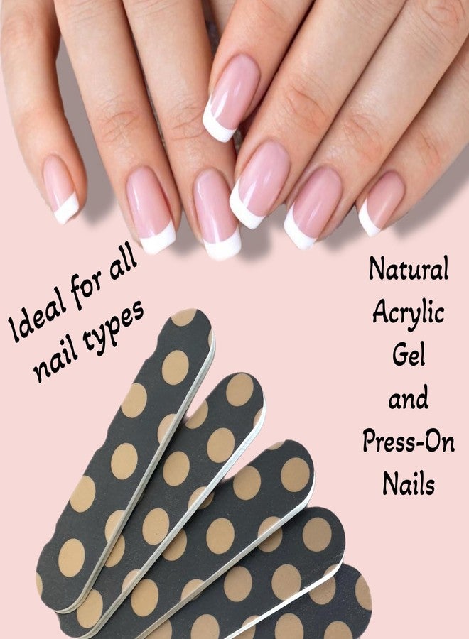 ALAZCO Set of 18 Polka Dot Dual-Sided Nail File Emery Board 180 Grit Cushioned Easy Grip Comfortable Filing Smoothing Finishing Nails 3.5” Travel Size TSA Approved - Image 3