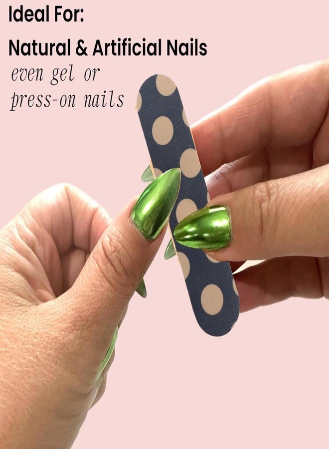 ALAZCO Set of 18 Polka Dot Dual-Sided Nail File Emery Board 180 Grit Cushioned Easy Grip Comfortable Filing Smoothing Finishing Nails 3.5” Travel Size TSA Approved - Image 4