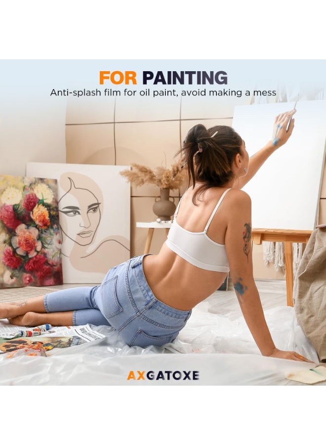 هومستر 6PCS أقمشة إسقاط الطلاء ألواح الطلاء المقاومة للماء، غطاء حماية طلاء المنازل، طلاء الأرضية للأثاث مضاد للرش، ألواح الطلاء القابلة للتخلص منها، أثاث مضاد للماء/أريكه/حماية الأرضية، 9×12 قدم - Image 4