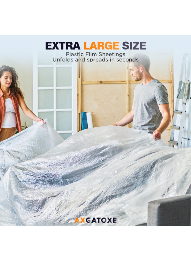 هومستر 6PCS أقمشة إسقاط الطلاء ألواح الطلاء المقاومة للماء، غطاء حماية طلاء المنازل، طلاء الأرضية للأثاث مضاد للرش، ألواح الطلاء القابلة للتخلص منها، أثاث مضاد للماء/أريكه/حماية الأرضية، 9×12 قدم - Image 3