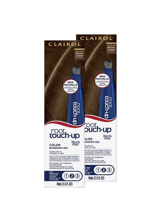CLAIROL Root Touch-Up Semi-Permanent Hair Color Blending Gel, 5 Medium Brown, Pack of 2 - Image 1
