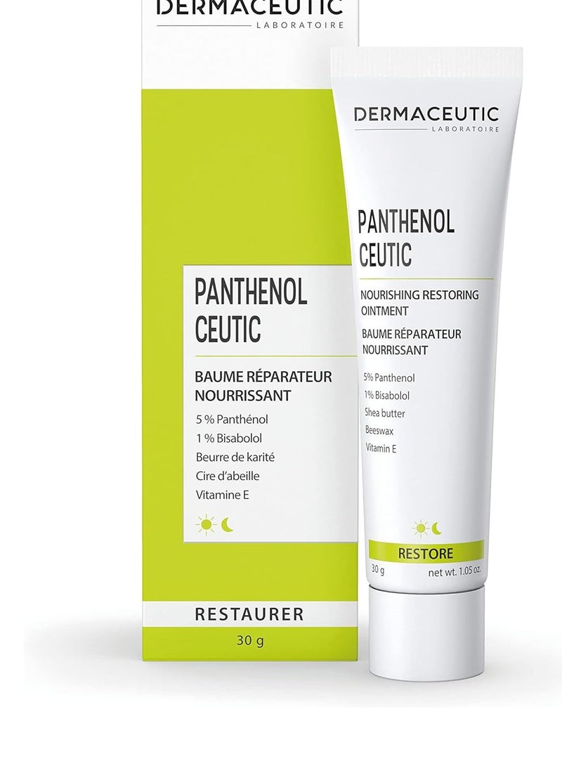Dermaceutic Dermaceutic Panthenol Ceutic - Nourishing Restoring Ointment with Panthenol, Shea Butter, Beeswax and Vitamin E - Immediate comfort for dry, sensitive and irritated skin - 30g 