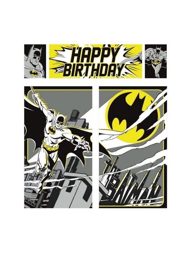 Unique حزمة مستلزمات حفلة عيد ميلاد باتمان تشمل لافتة عيد ميلاد سعيدة وخلفية تصوير مشهد - Image 4