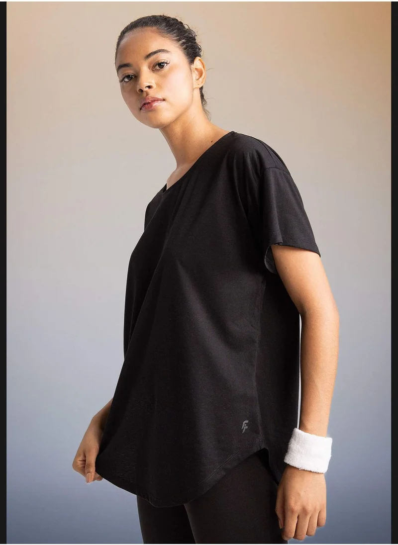 DeFacto Woman Crew Neck Knitted Short Sleeve T-Shirt