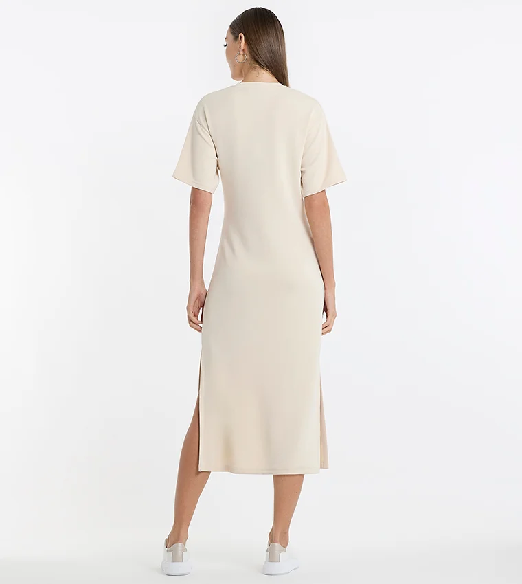 بي سي بي جي BCBG Modal Poly Midi T Shirt Dress