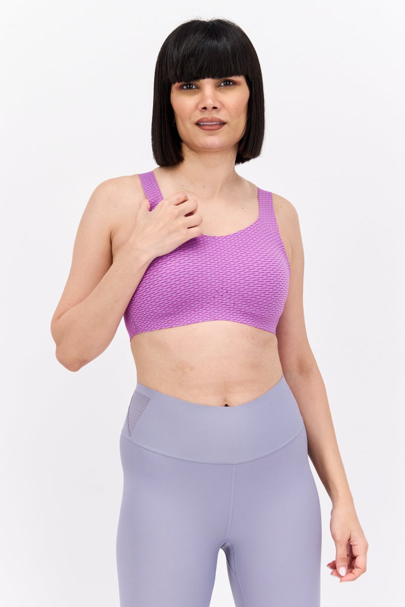 Brooks Women Sportswear Fit Lightly Padded Running Sports Bra, Purple - Image 1