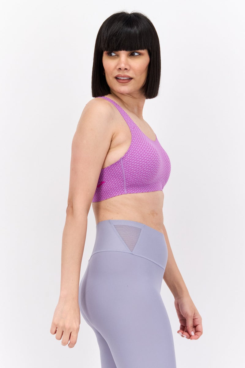 Brooks سوتيان رياضي للنساء مزود ببطانة خفيفة، باللون الأرجواني - Image 2