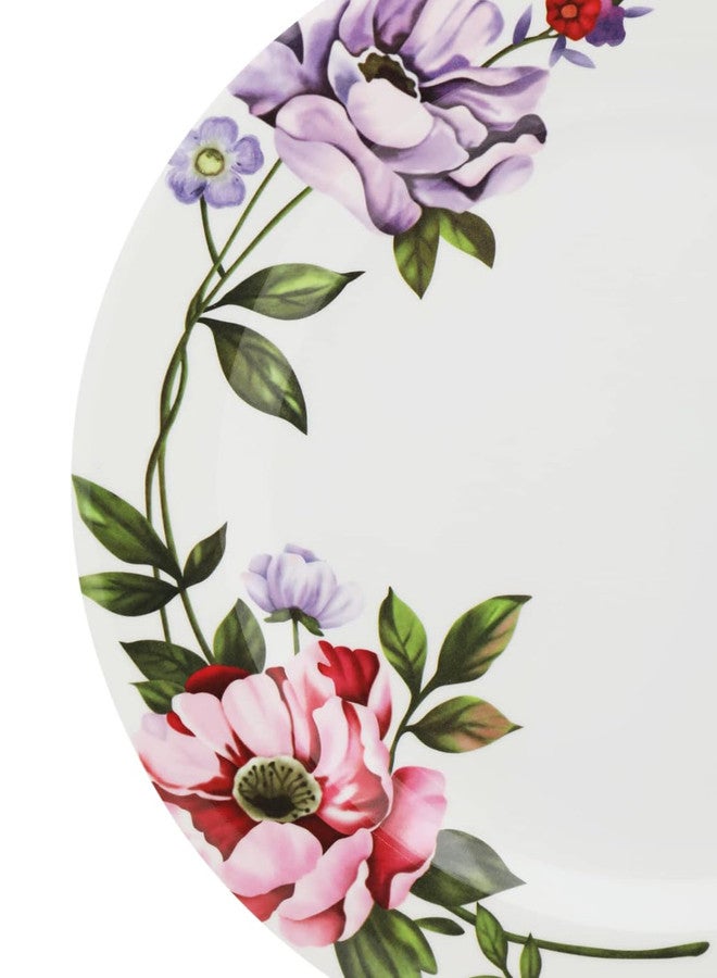 Abir 12-Piece Melamine Flat Plate Set 23 CM / 9.06 INCH White/Floral - Image 4
