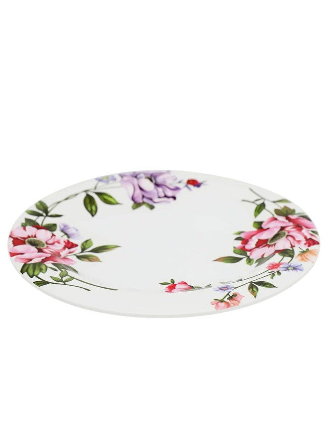 Abir 12-Piece Melamine Flat Plate Set 23 CM / 9.06 INCH White/Floral - Image 2