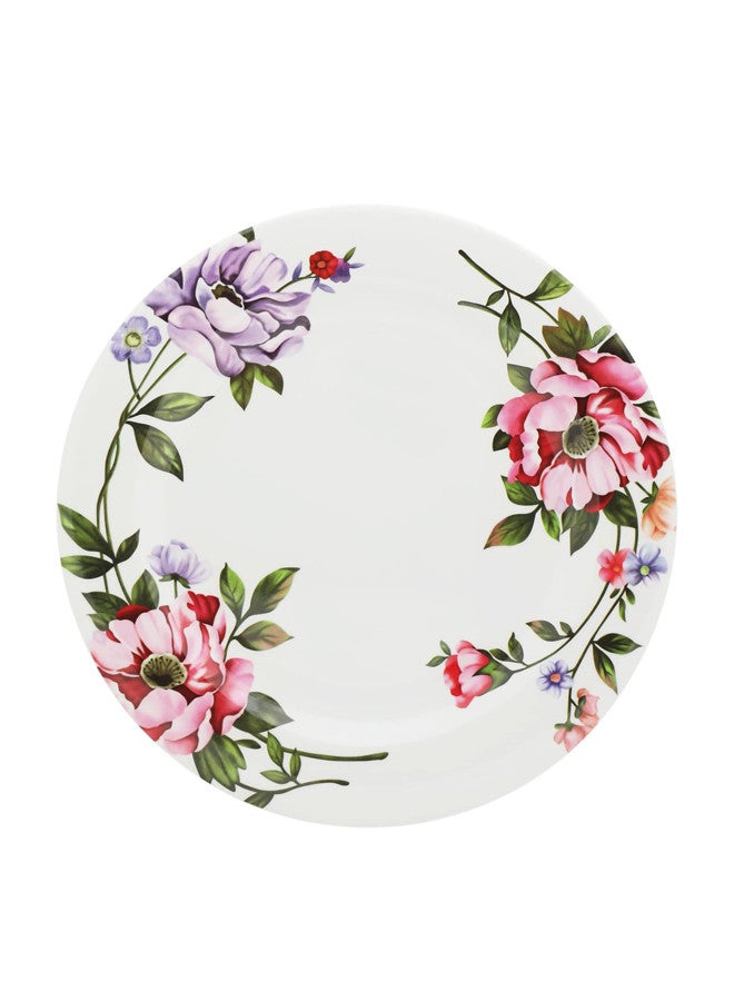 Abir 12-Piece Melamine Flat Plate Set 23 CM / 9.06 INCH White/Floral - Image 3
