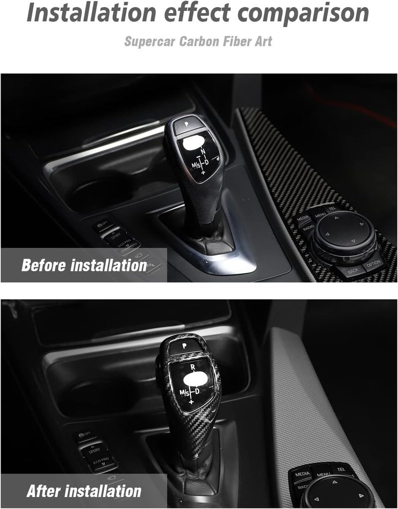 SHSBSCAR Carbon Fiber Shift Knob Cover for BMW - Image 2