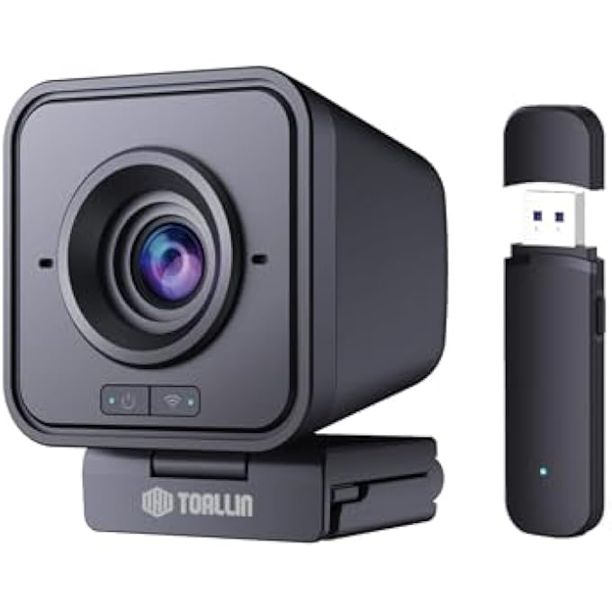 rayihni كاميرا ويب لاسلكية لجهاز الكمبيوتر بدقة HD 1080P مع اتصال لاسلكي لمؤتمرات الفيديو/البث المباشر/مكالمات الفيديو عبر الإنترنت - Image 1