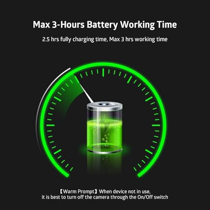 rayihni كاميرا ويب لاسلكية لجهاز الكمبيوتر بدقة HD 1080P مع اتصال لاسلكي لمؤتمرات الفيديو/البث المباشر/مكالمات الفيديو عبر الإنترنت - Image 3