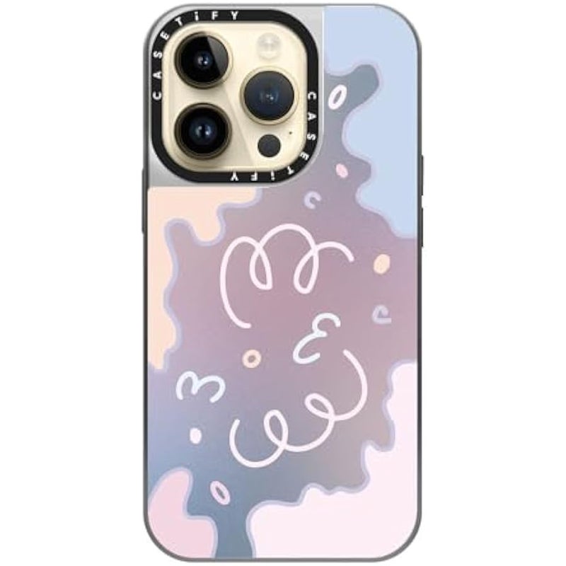 Casetify Mirror Case for iPhone 14 Pro Compatible with Magsafe - Pastel Gradient - Silver on Silver - Image 4