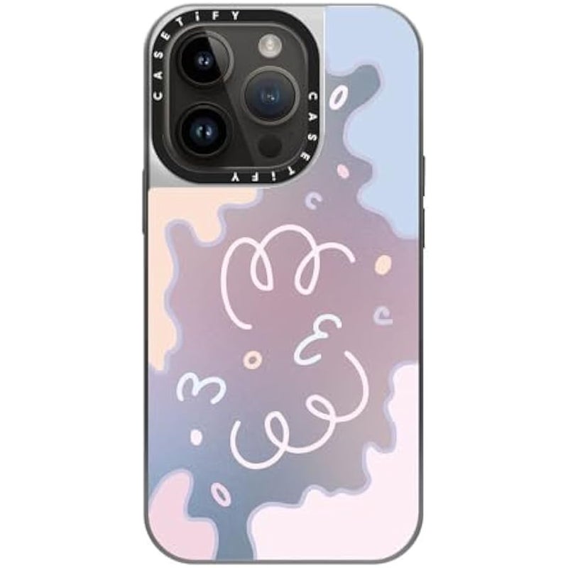 Casetify Mirror Case for iPhone 14 Pro Compatible with Magsafe - Pastel Gradient - Silver on Silver - Image 3