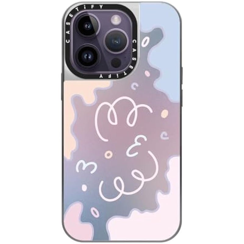 Casetify Mirror Case for iPhone 14 Pro Compatible with Magsafe - Pastel Gradient - Silver on Silver - Image 2