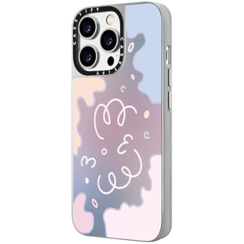 Casetify Mirror Case for iPhone 14 Pro Compatible with Magsafe - Pastel Gradient - Silver on Silver - Image 5