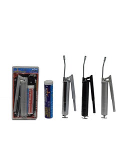 Al Khateeb Alumunim Heavy Duty Lever Grease Gun Set With 1x 3oz-85g Grease Cartridges Manual , Silver 