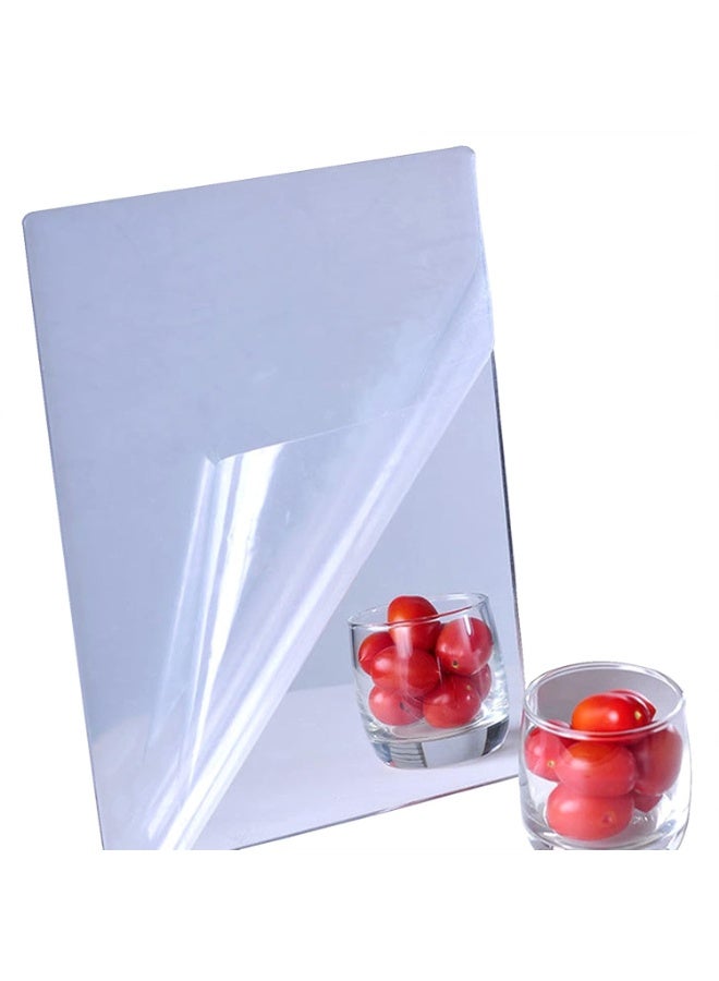 Acrylic Self Adhesive Mirror Sheet for Wall, Plastic Non Glass Sticky Child Safety Mirror Tiles for Wall Rectangle 8x12 inch, 1 Pcs - Image 1