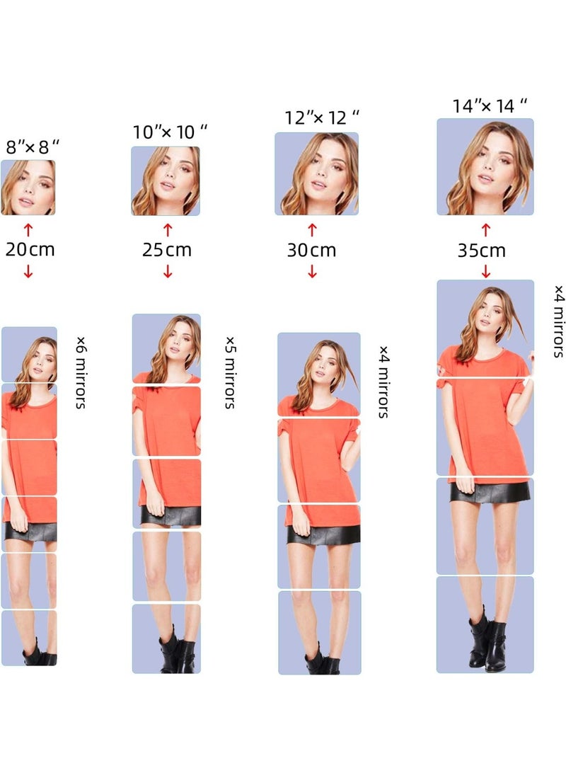 Acrylic Self Adhesive Mirror Sheet for Wall, Plastic Non Glass Sticky Child Safety Mirror Tiles for Wall Rectangle 8x12 inch, 1 Pcs - Image 3