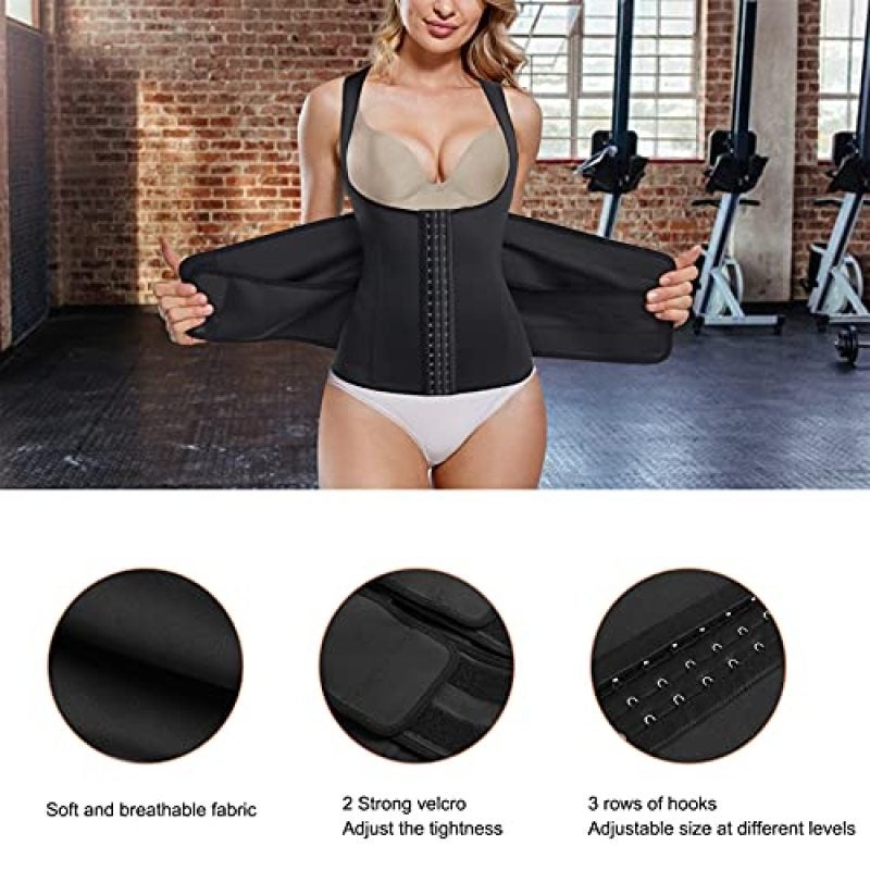 Waist Trainer Vest for Women Corset Trimmer Belt Slimming Body Shaper Tummy Control Cincher Workout Girdle - Image 3