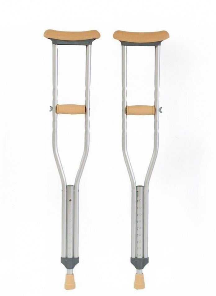 Generic Underarm Crutches, Aluminum Alloy Folding Crutches, Adjustable Height, Pack of 2  - Image 2