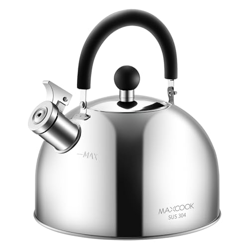 MAX COOK MAXCOOK 304 Stainless Steel Whistling Tea Kettle 317 Quart3L Tea Pot Suitable to Boiling Water Tea on Induction Stove Gas Stove Top - Image 1