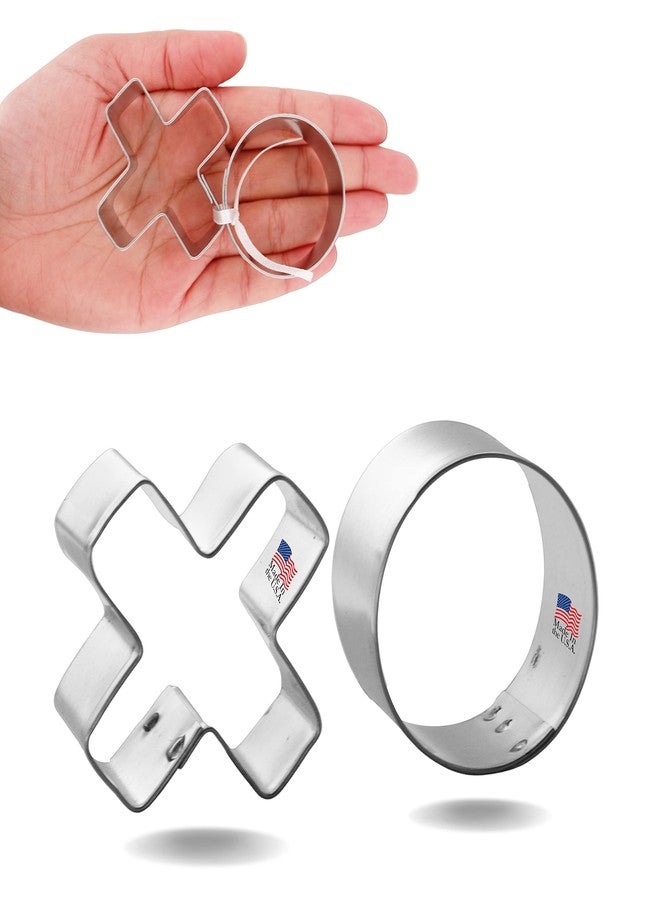 فوز قوالب تقطيع بسكويت فوس، تصميم عناق وقبلات، قالب تقطيع بسكويت صغير XO، طقم من قطعتين، صنع في الولايات المتحدة الأمريكية - Image 2