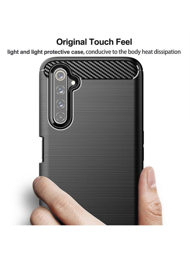 اس-توب جراب لهاتف Realme 6 Pro مصنوع من ألياف الكربون TPU بملمس ناعم - Image 3