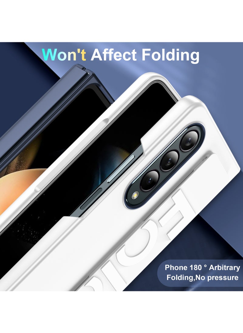 LEEKA - Samsung Fold 4 LEEKA Elastic Wristband Phone Case for Samsung Galaxy Z Fold Wrist Strap Silicone Fall Prevention Soft Cover Samsung Z Fold 4 (White) - Image 1