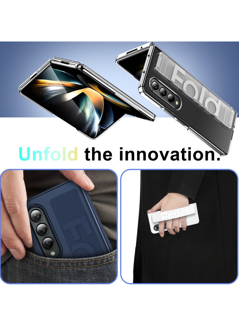 LEEKA - Samsung Fold 4 LEEKA Elastic Wristband Phone Case for Samsung Galaxy Z Fold Wrist Strap Silicone Fall Prevention Soft Cover Samsung Z Fold 4 (White) - Image 1