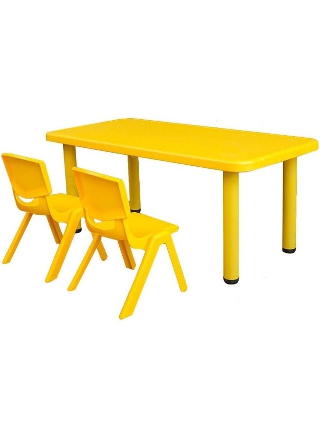 Rainbow Toys - RBW TOYS Children's table Kids Rectangular Table & Chair Sets, Nursery Kindergarten Plastic Long Desk, for indoor and outdoor use - Image 1