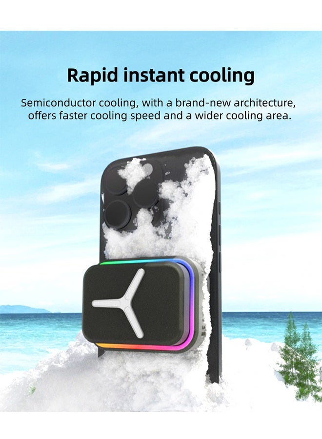 Mobile Phone Cooler, Magnetic Attraction Design, Portable Notebook Cooling Fan, RGB Light Semiconductor Mobile Phone Cooler Suitable For Mobile Phone Tablet Mini Radiator - Image 4