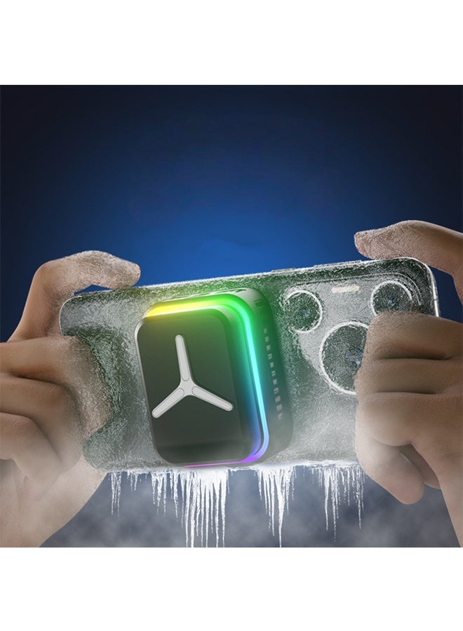 Mobile Phone Cooler, Magnetic Attraction Design, Portable Notebook Cooling Fan, RGB Light Semiconductor Mobile Phone Cooler Suitable For Mobile Phone Tablet Mini Radiator - Image 1