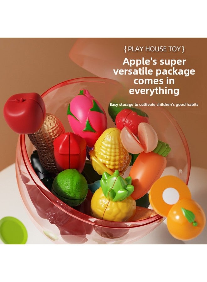 Baby Puzzle Fruit And Vegetable Cutting Music Simulation Kitchen Tableware Peeling Durian Girls Supermarket Play House Toys-Color:*can Cut And Chop Fruits And Vegetables [38-piece Set] Comes With A Large-capacity Folding Basket