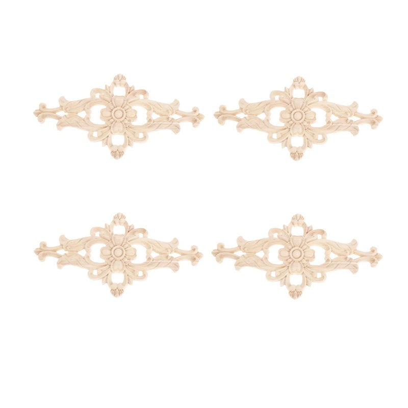 Muxsam 4 عبوات الأثاث المنحوتة الخشب زين 27x14cm/10.63 "" x5.51 "