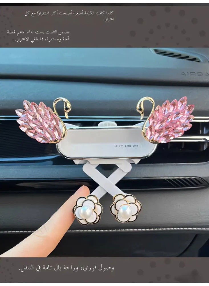 Women’s Diamond Swan Car Phone Holder - Sparkle & Elegance for Gulf Ladies’ Luxury Ride 💎🇸🇦 (Easy Mounting in Seconds) - Image 2