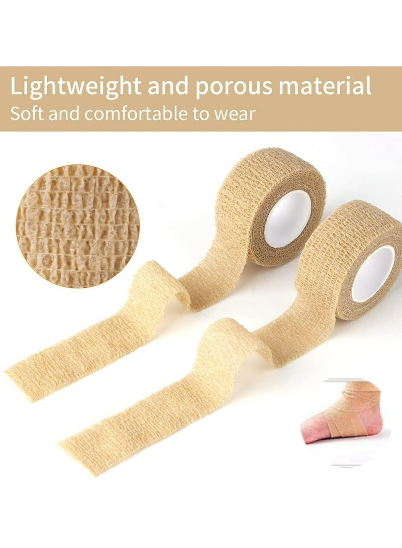 Generic 2pc-1 Inch Wide by 14.7 Ft long Skin Colour Elastic Self- Adhesive Bandage Finger Tape,Wrap Bandages, for Wrist and Ankle Sprains & Swelling - Image 1