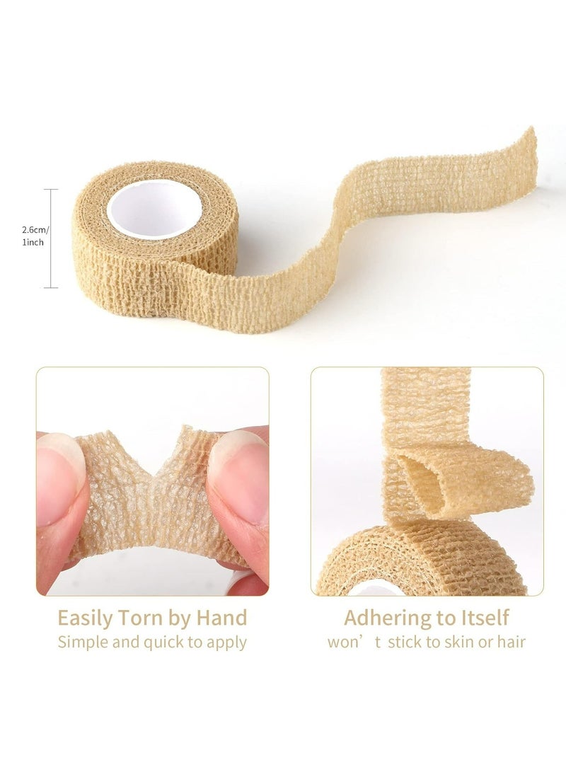 Generic 2pc-1 Inch Wide by 14.7 Ft long Skin Colour Elastic Self- Adhesive Bandage Finger Tape,Wrap Bandages, for Wrist and Ankle Sprains & Swelling - Image 2